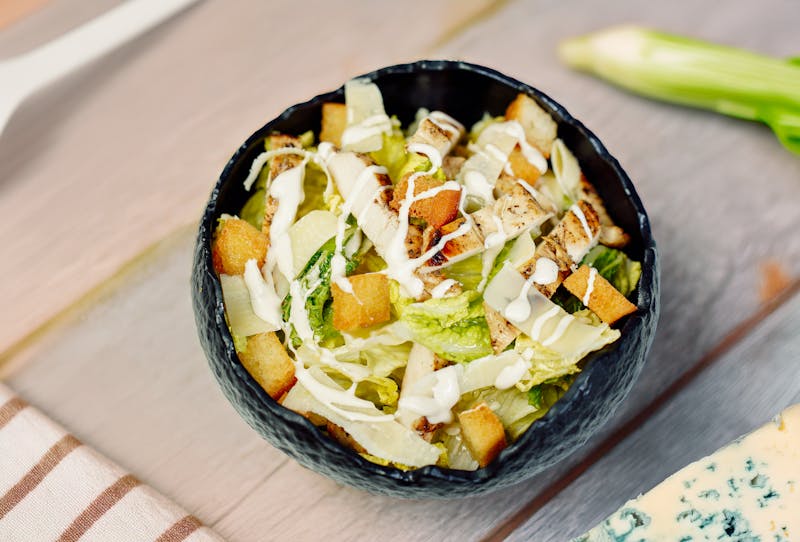Classic Caesar salad with romaine lettuce parmesan and croutons